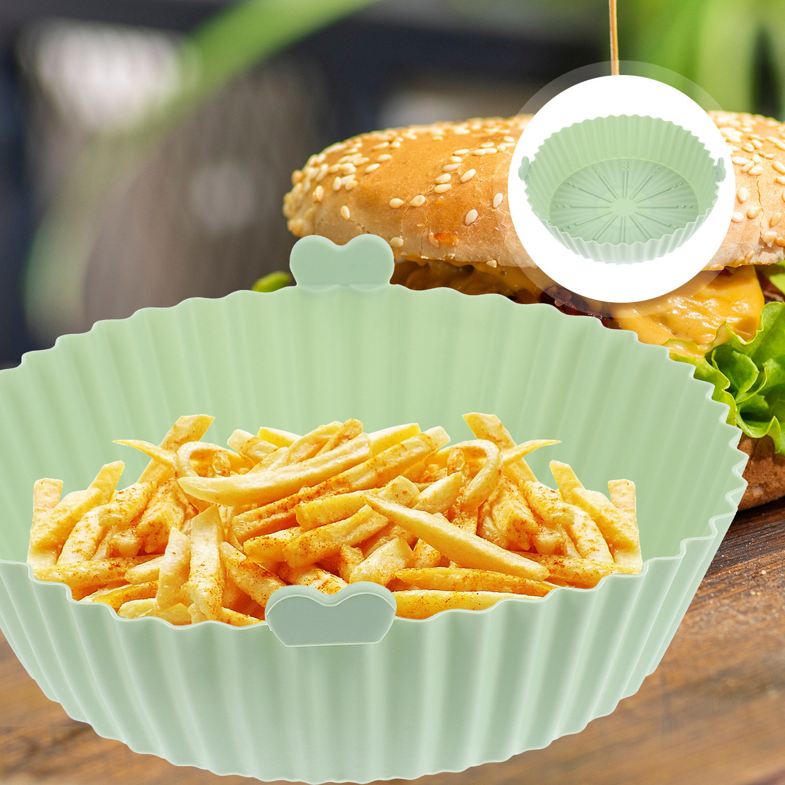 Air Fryer Silicone Pot Liner - Tapis pour friteuse à air, revêtement